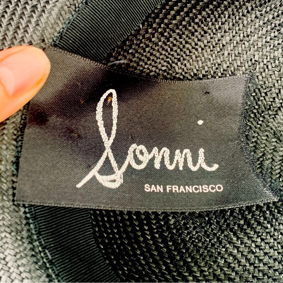 Vintage Black Tilt Hat OS 50s 60s Sonni San Francisco Dior Derby Beetlejuice - Picture 7 of 16